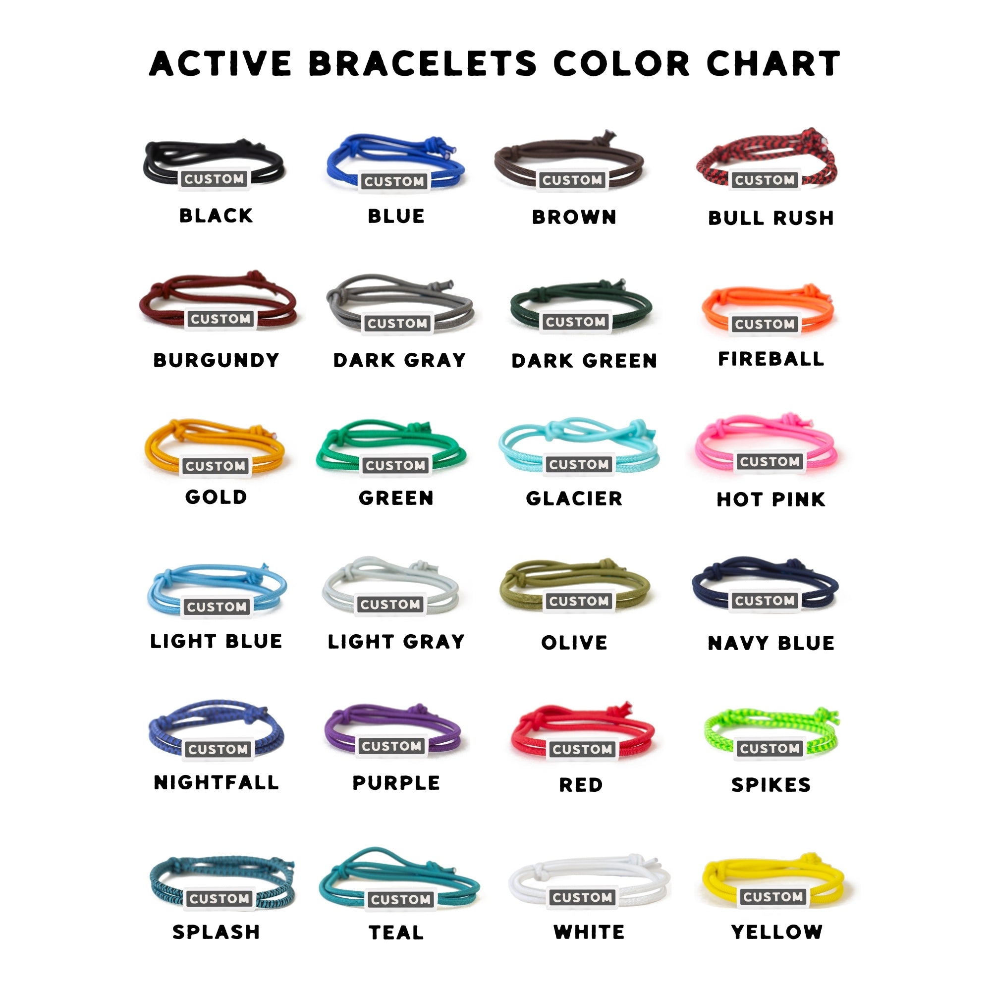 Custom Active Lifestyle Bracelets - BULK